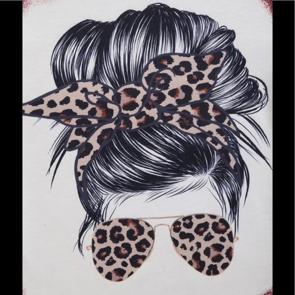 Leopard Print Womens Graphic Tee - Picture 4 of 5